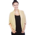 thumbnail image 1 of Simplicity Women's Soft 3/4 Sleeved Crochet Wrap Cardigan Shawl, Khaki, 1 of 4