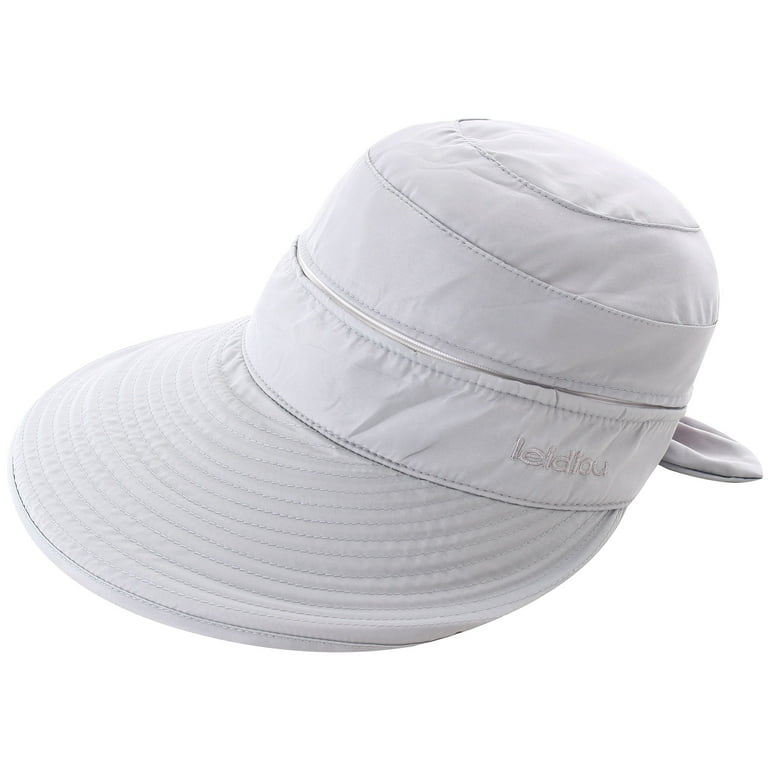 Simplicity Women's UPF 50+ UV Sun Protective Convertible Beach Hat Visor White