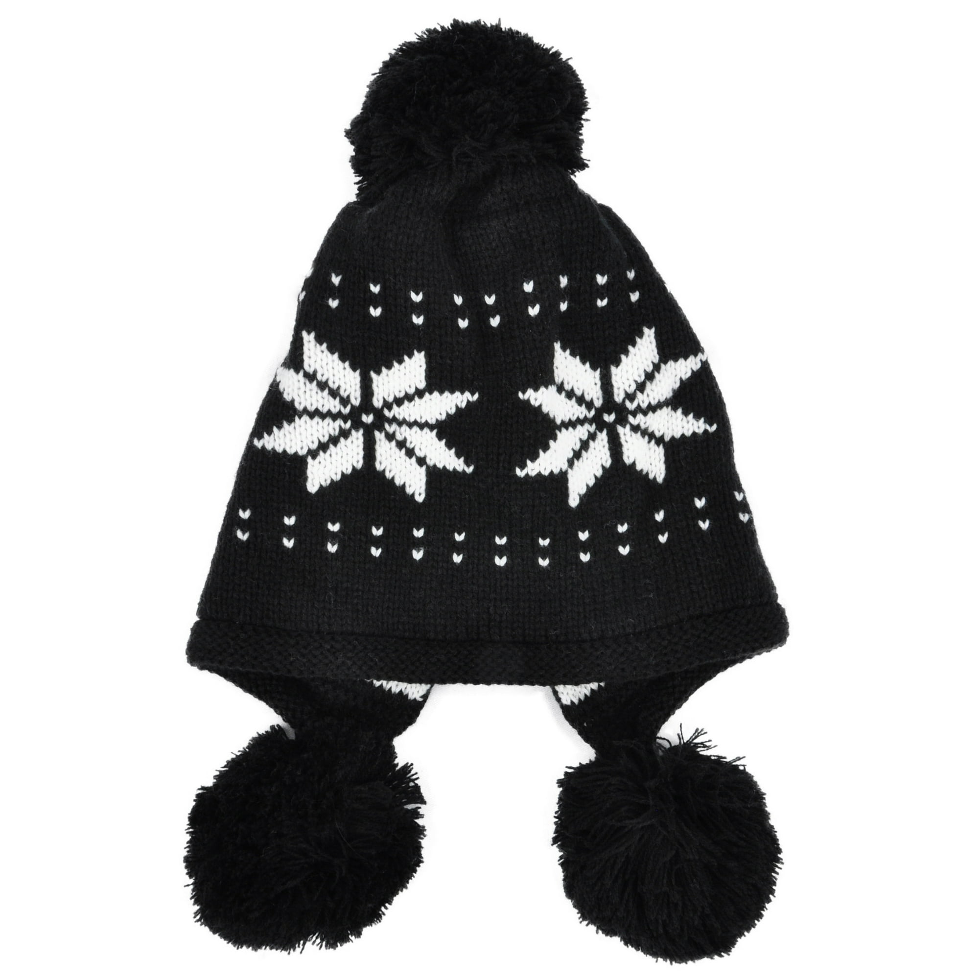Simplicity Women Winter Beanie Hat Warm Fleece Lined Knit Beanie pom pom  Winter Hat for Women Pom Pom Beanie Womens Beanie, Black Beanie at