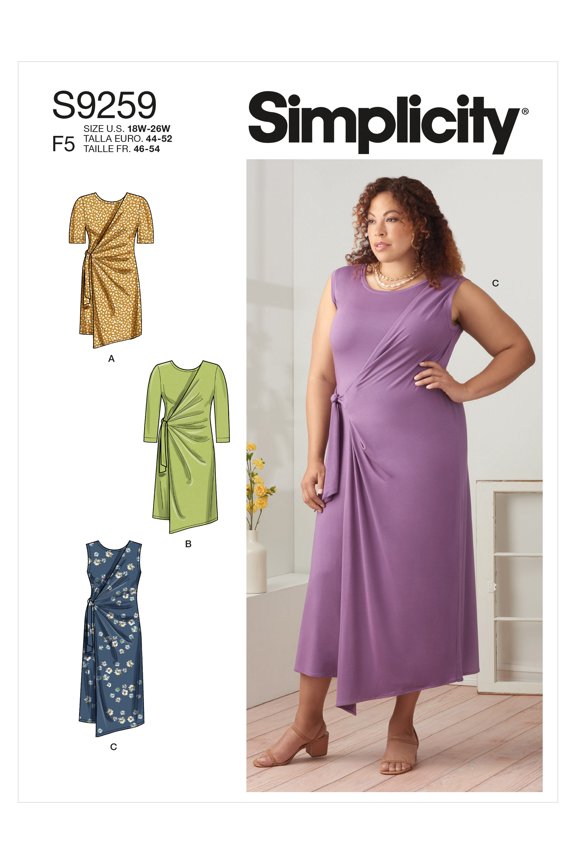 Simplicity Womens Knit Dresses & Tunic-18W-20W-22W-24W-26W