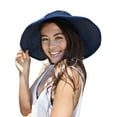 thumbnail image 1 of Simplicity Womens Sun Hat Foldable Straw Sun Visor Dark Blue, 1 of 6