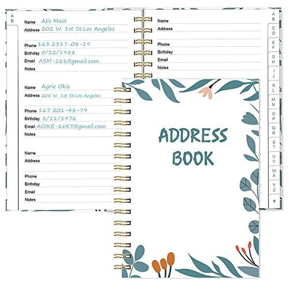 Simplified Address and Password Book with Alphabetical Tabs Telephone
