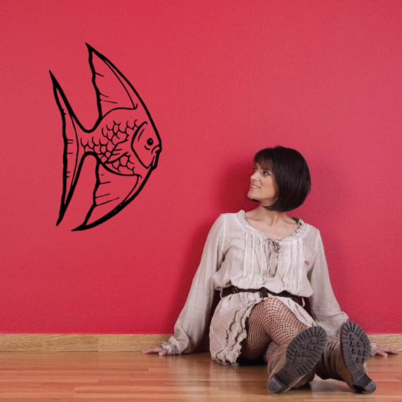 Simplified Angel Fish Decal - 36 Inches