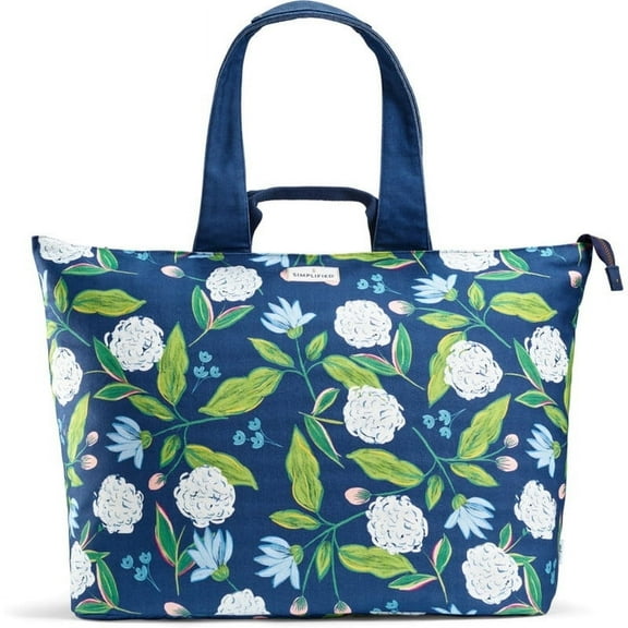 Fit   Fresh All The Things XL Tote Bag, Travel & Overnight Bag, Blue Floral