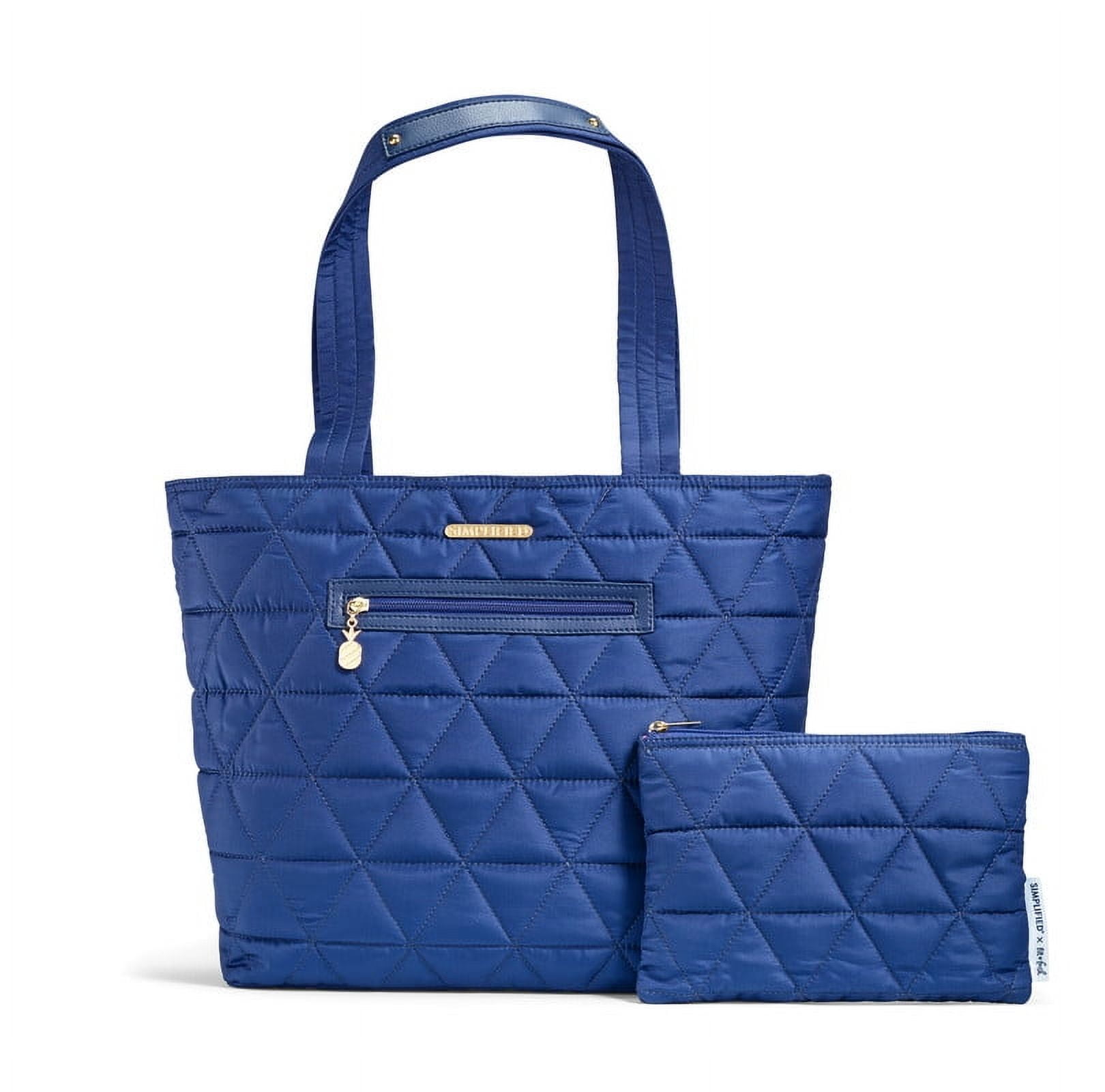 Simplified By Fit & Fresh - Hawes Quilted Metro Tote & Small Pouch, Navy