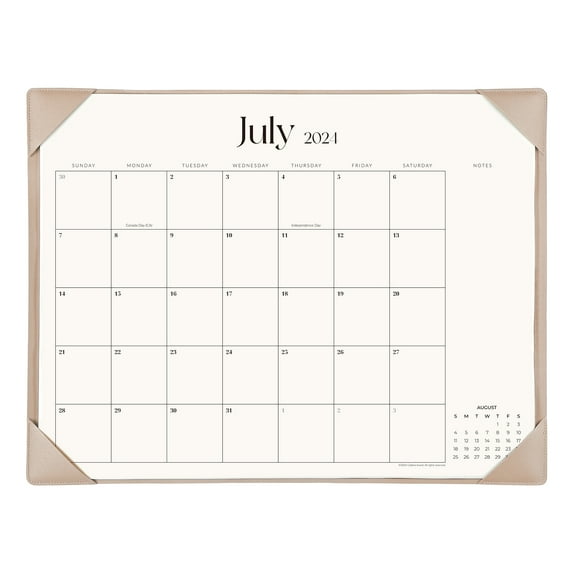 Simplified Desk Calendar 2024-2025 with Desktop Mat, 21 x 16.5 Inch, Apricot