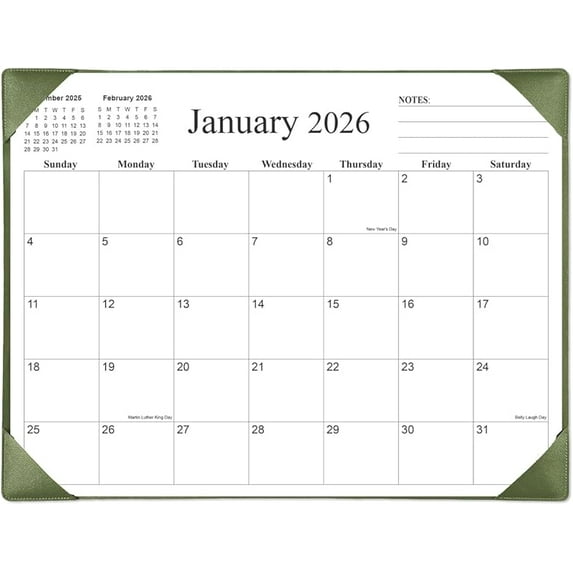 Simplified Desk Calendar 2026 with Desktop Mat, 18 Month Large Desk Pad ...
