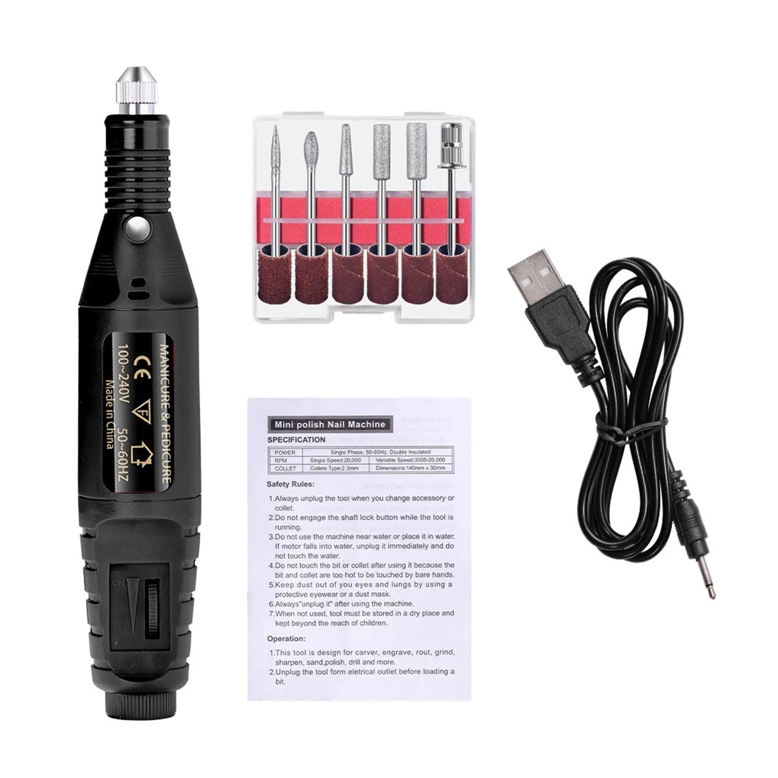 Simplified Electric Nail Sander Pedicure Manicure Tools Professional Nail Drill Machine Low Noise Cutters Nail File Kit