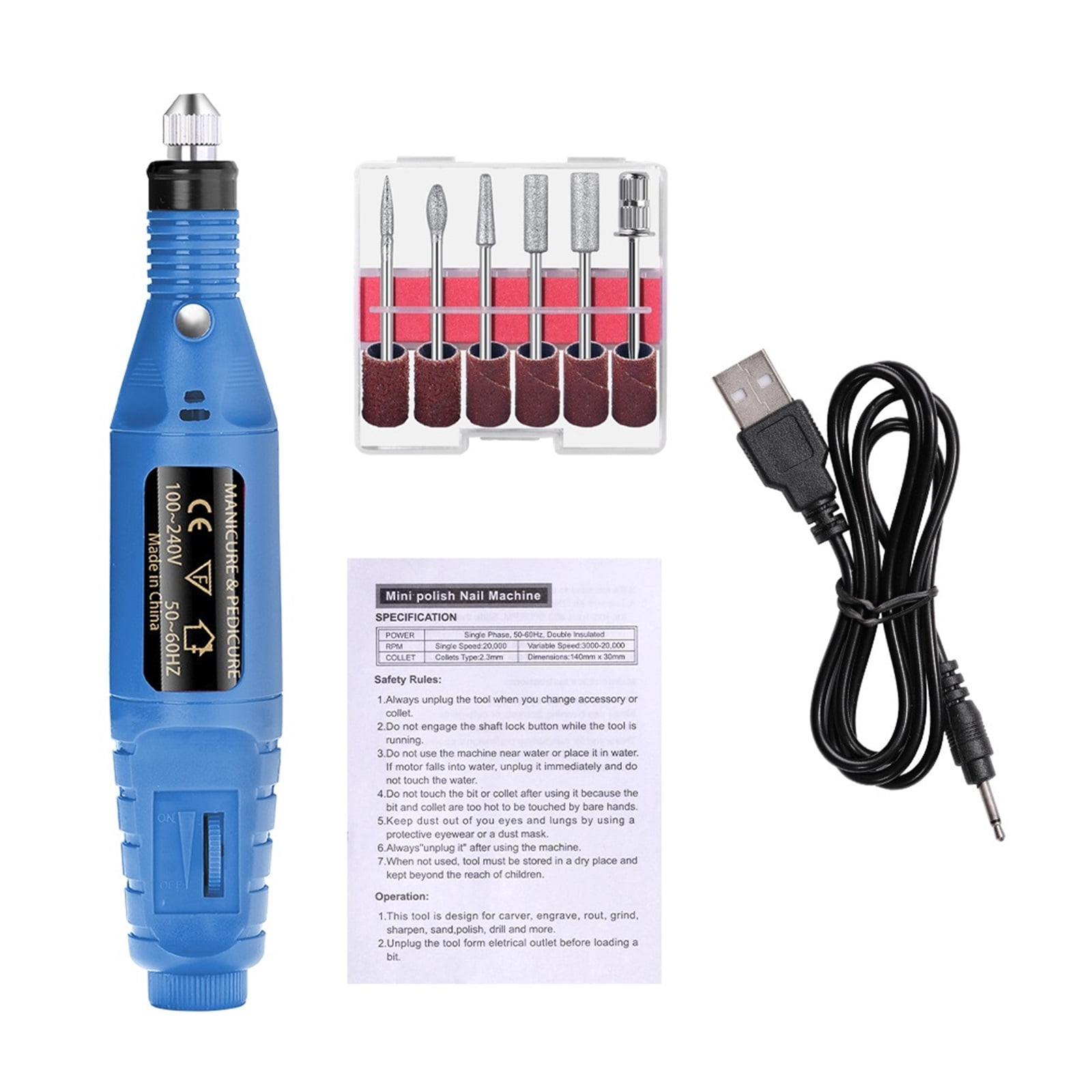 Simplified Electric Nail Sander Pedicure Manicure Tools Professional Nail Drill Machine Low Noise Cutters Nail File Kit