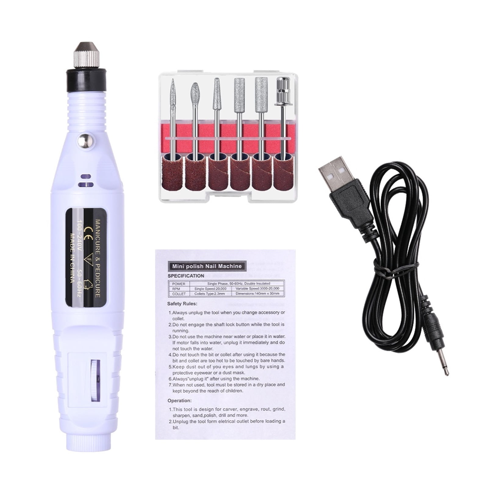 Simplified Electric Nail Sander Pedicure Manicure Tools Professional Nail Drill Machine Low Noise Cutters Nail File Kit