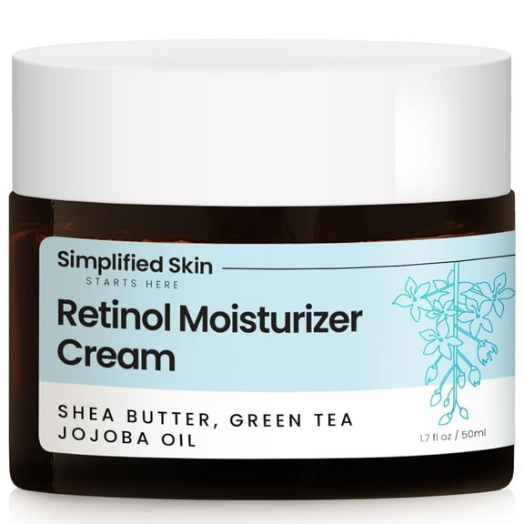 Retinol Face Cream Moisturizer with Hyaluronic Acid and Vitamin E, Hydrating Facial Cream, 2.5% Retinol, 1.7 oz