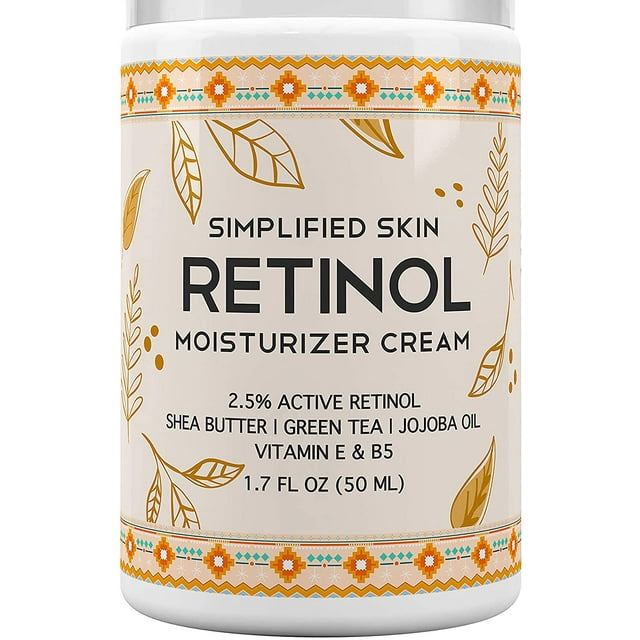 Simplified Skin Retinol Face Cream Moisturizer, Vitamin E & Hyaluronic Acid Face Moisturizer, 1.7 oz.