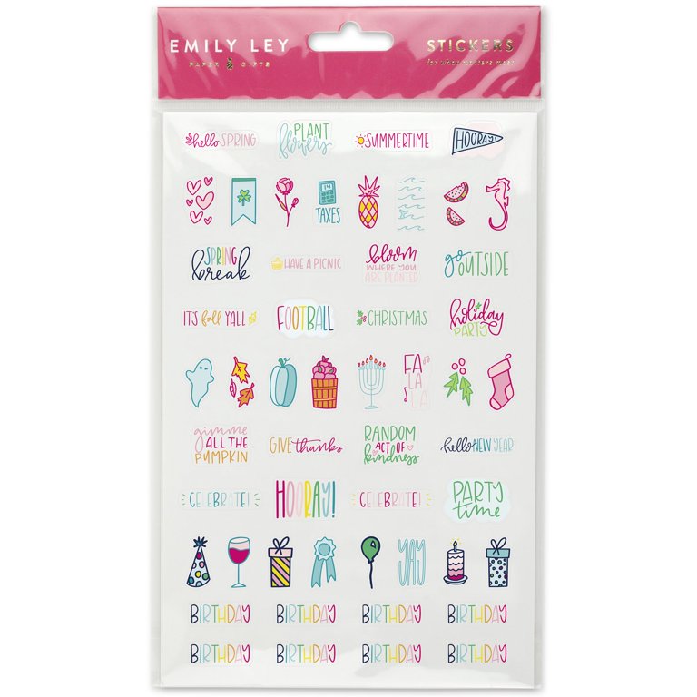 Simplified System Holiday Sticker Sheets, Multicolored, Planner  Accessories