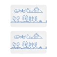 thumbnail image 1 of Simplified Township Illustration 2 Pack 4x2.5 Inch Magnetic Stickers Thick and Strong for Fridge Dishwasher Teaching, 1 of 5