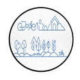 thumbnail image 1 of Simplified Township Illustration Memory Foam Bath Mat 36" Absorbent Rug with Non Slip Base and 4 Bonus Pads, 1 of 6
