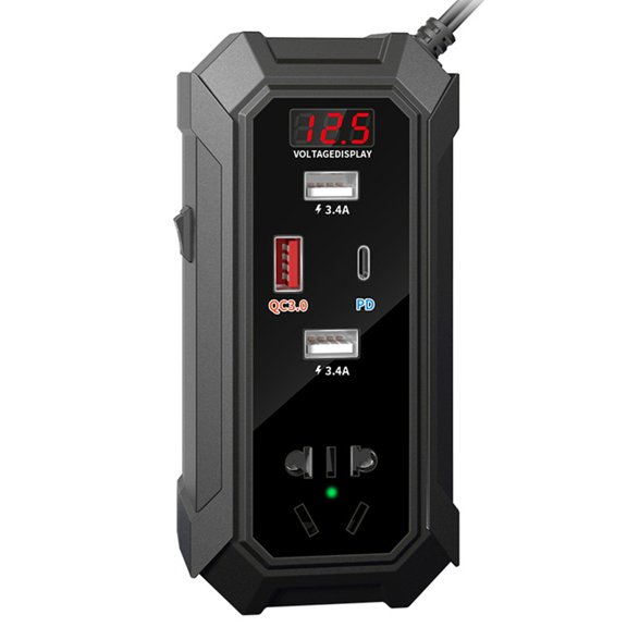 Simplified Vehicle Power Supply Reliable Conversion of DC12/24 Volts Into Usable Alternating Current with USB Outputs