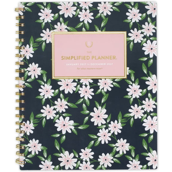 Simplified by Emily Ley for AT-A-GLANCE 2027 Weekly Monthly Planner Berry Floral