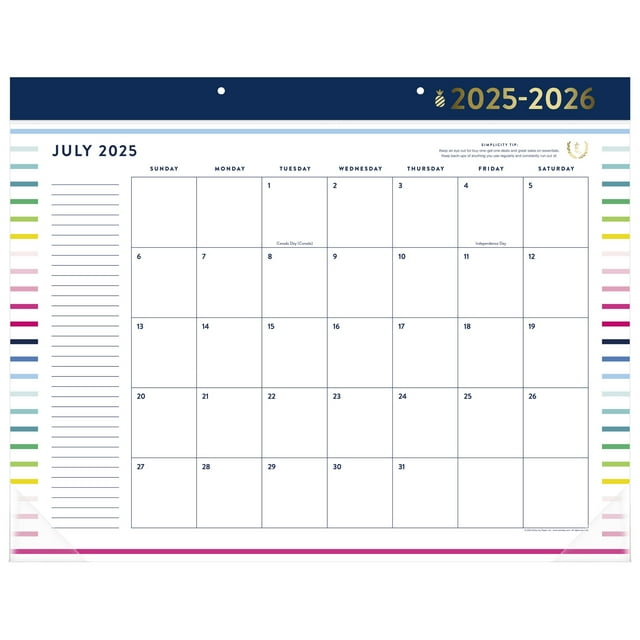 Simplified by Emily Ley for AT-A-GLANCE Academic 2025-2026 Monthly Desk ...