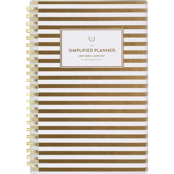 Simplified for AT-A-GLANCE Academic Weekly/Monthly Planner, July Start, 6" x 8", Gold Stripe (ELW20-201A-21)