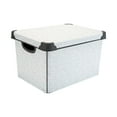thumbnail image 1 of Simplify 1 Pack Dot Print Design Plastic Storage Tote Bin, White, 1 of 7