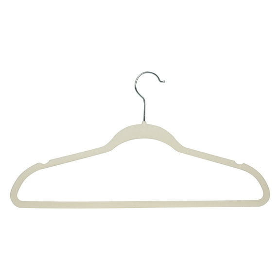 Simplify 10 Count Plastic Clothing Hanger in Ivory