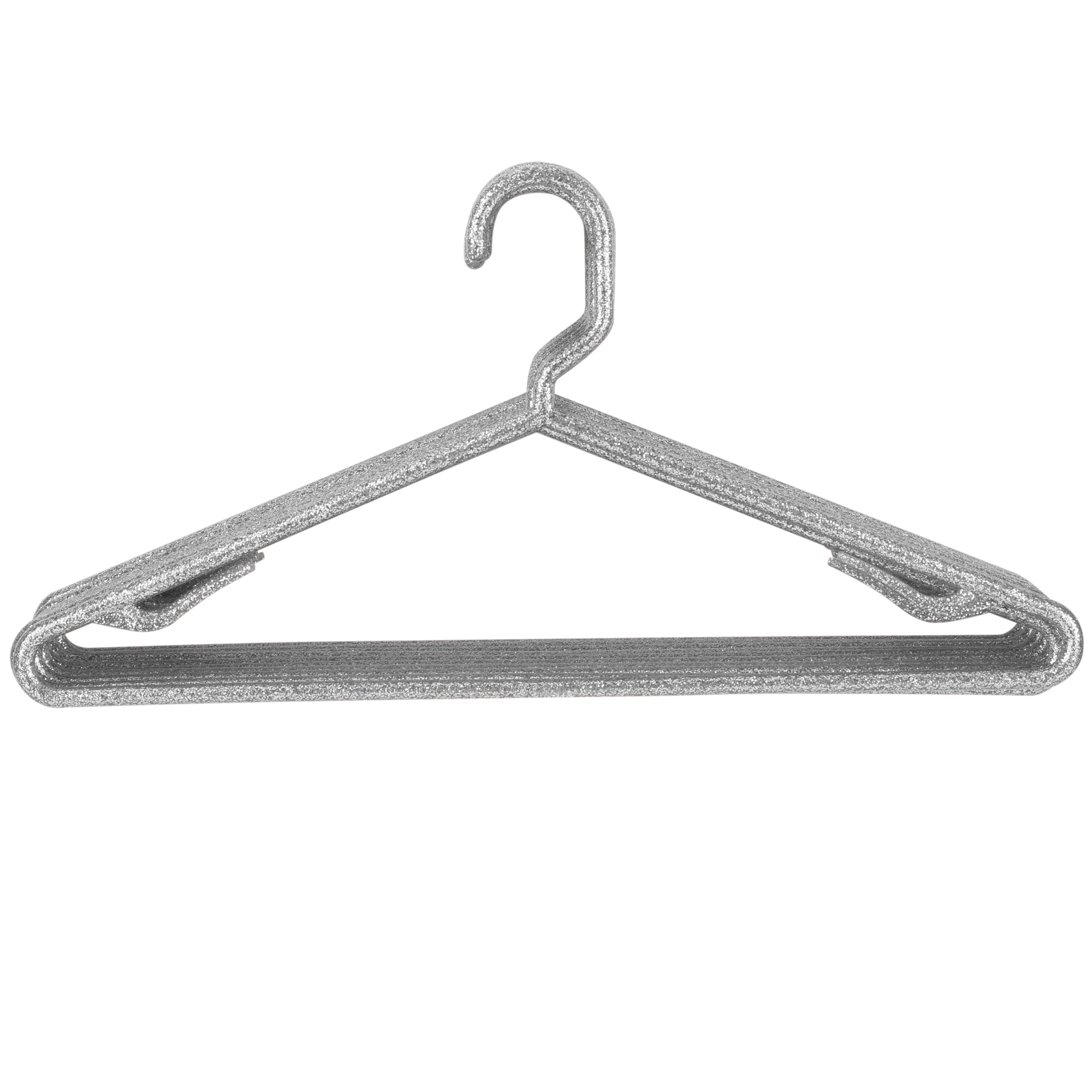 Simplify 10 Pack Granite Look Design Plastic Shirt Hangers in Silver