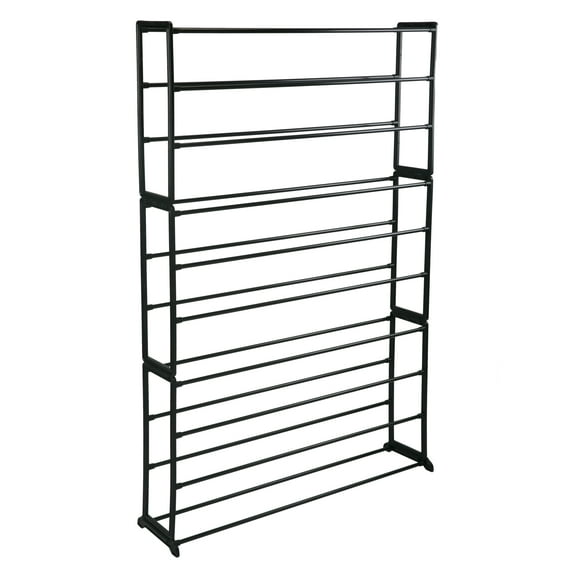 Simplify 10 Tier 50 Pair Shoe Organizer Rack in Black