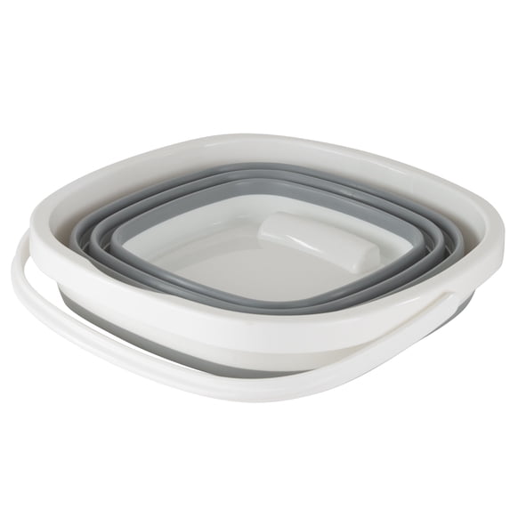 Simplify 10L Collapsible Square Bucket in White/Grey