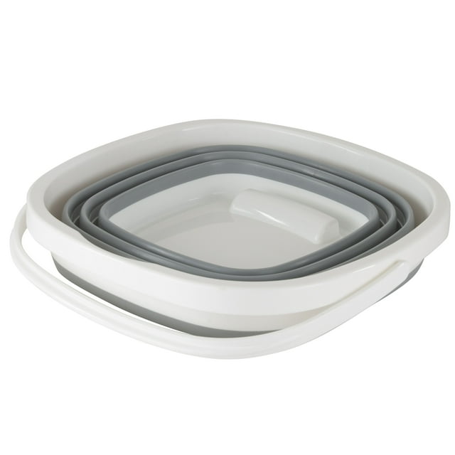 Simplify 10L Collapsible Square Bucket in White/Grey