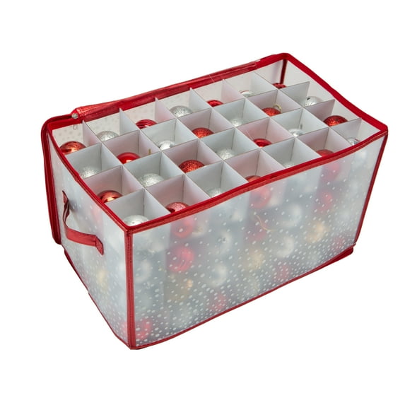 Simplify 112-Count Plastic Ornament Organizer in Red