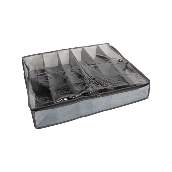 Simplify 12 Pair Under the Bed Nonwoven Closet Organizer in Heather Gray
