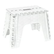 Simplify 12" Plastic Folding Single Step Stool in White