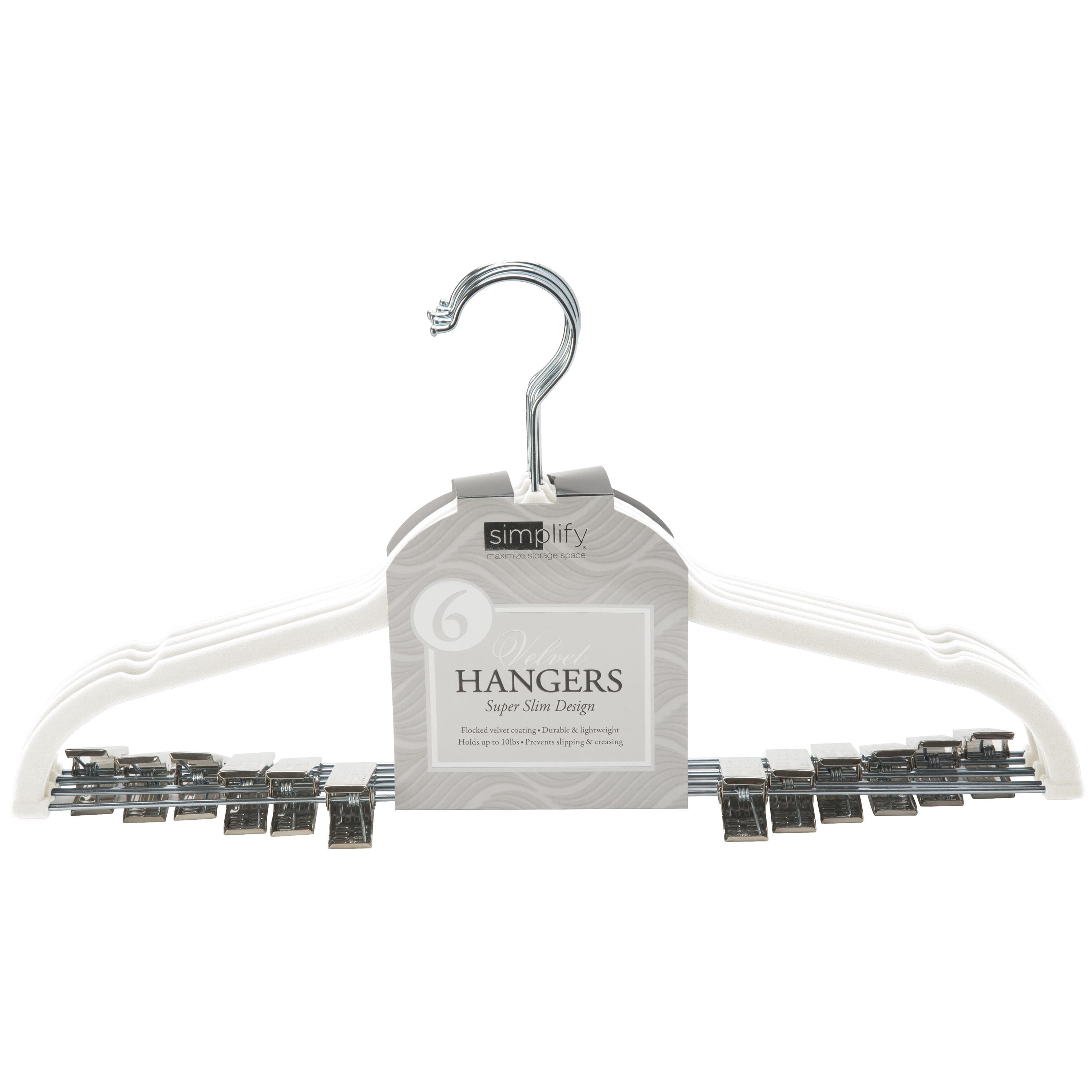 Simplify 120 Pack Velvet Skirt and Pants Hangers with Clips, Adult Size, Ivory