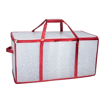 Simplify 128 Count Plastic Ornament Storage Organizer, Red