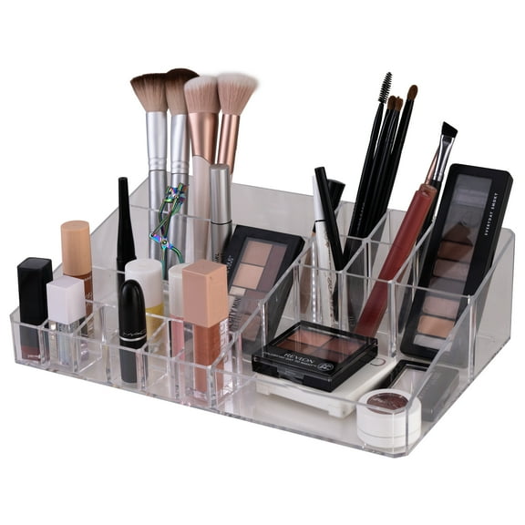 Simplify 15 Compartment Acrylic Cosmetic Organizer, Clear