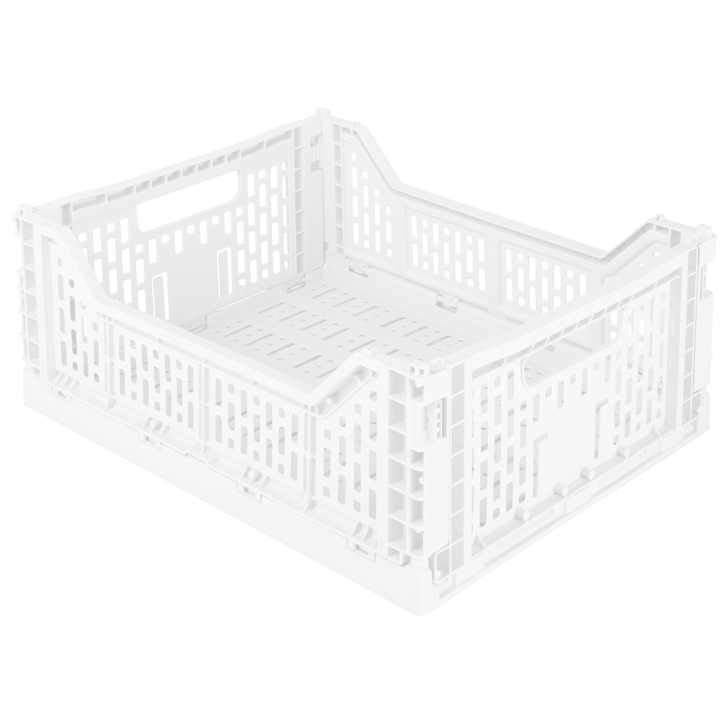 Simplify 15LT Collapsible Plastic Storage Crate in White