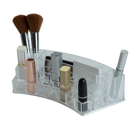 Simplify 19 Section Cosmetic and Jewelry Holder,11.20" x 4.60" x 3.40" Clear