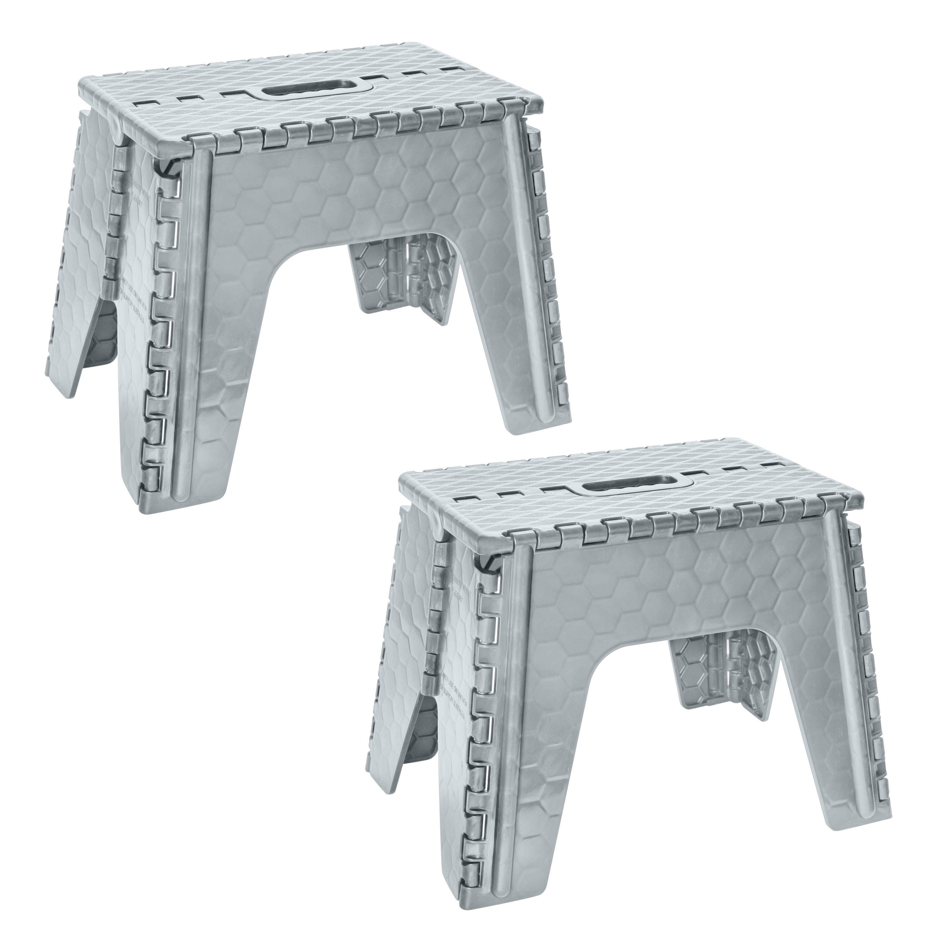 Simplify 2 Pack 12 Plastic Folding 1 Step Stool in Gray Walmart