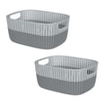thumbnail image 1 of Simplify 2 Pack 2-Tone Decorative Large Storage Basket in Grey, 1 of 7