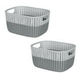 thumbnail image 1 of Simplify 2 Pack 2-Tone Decorative Plastic Medium Storage Basket in Grey, 1 of 7