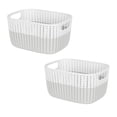 thumbnail image 1 of Simplify 2 Pack 2-Tone Decorative Plastic Medium Storage Basket in Heather Grey, 1 of 7