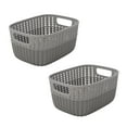 thumbnail image 1 of Simplify 2 Pack 2-Tone Decorative Small Plastic Storage Basket in Grey, 1 of 5