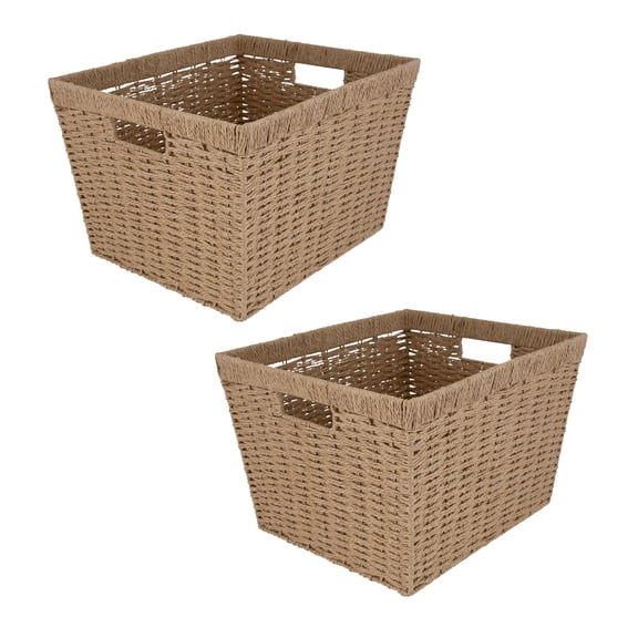 Simplify 2 Pack Dutch Weave Small Paper Rope Storage Basket