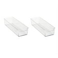 thumbnail image 1 of Simplify 2 Pack Medium 11.6" x 3.7" Rectangular Drawer Organizer, Clear, 1 of 11