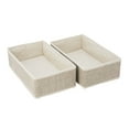 thumbnail image 1 of Simplify 2 Pack Medium Rectangular Compartment Drawer Organizer in Faux Jute Beige, 1 of 6