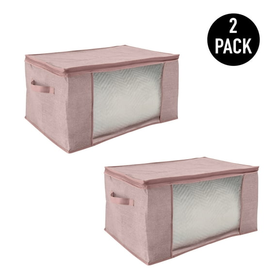 Simplify 2 Pack Non-Woven Blanket Storage Bag in Blush