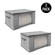 Simplify 2 Pack Nonwoven Fabric Blanket Storage Bag in Heather Grey
