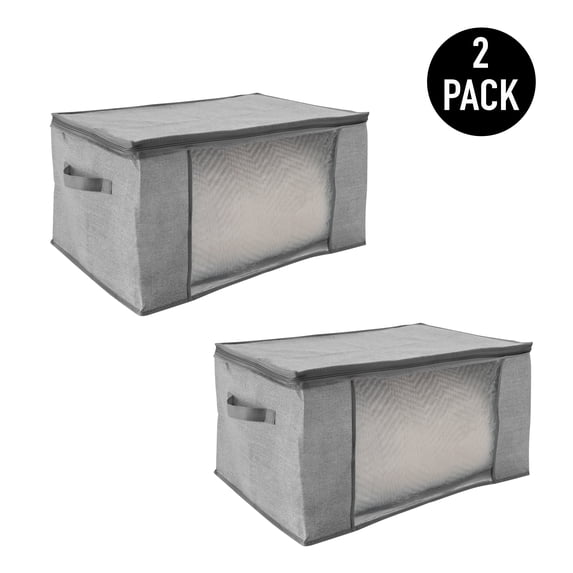 Simplify 2 Pack Nonwoven Fabric Blanket Storage Bag in Heather Grey