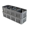 thumbnail image 1 of Simplify 2 Pack Slim Stackable Organizer Bin with Adjustable Dividers 12.5 L x 4 W in Grey, 1 of 6