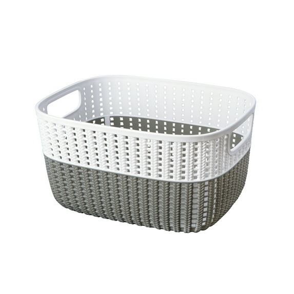 Simplify 2-Tone Plastic Decorative Large Storage Basket in Grey